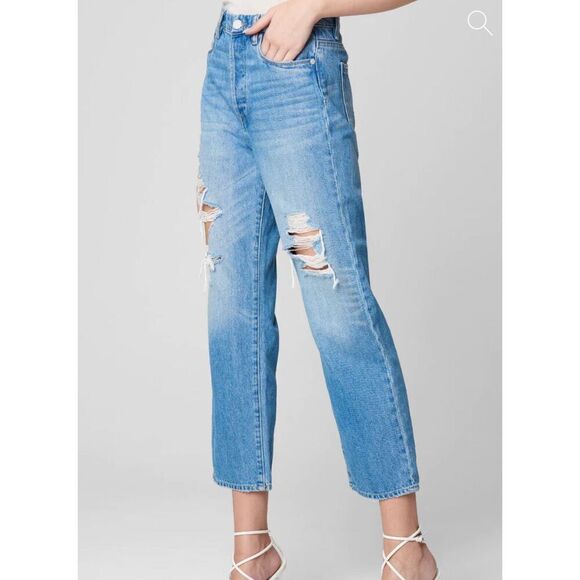 NWT Blank NYC The Baxter Rib Cage Straight Leg Distressed Jean - Picture 2 of 9